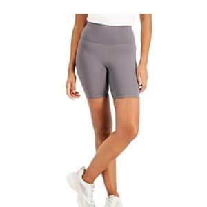 INC INTERNATIONAL CONCEPTS 1X Gray Spandex Wide Elastic Waist 7" Bike Shorts